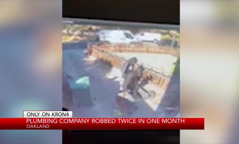 Oakland plumbing firm robbed twice in a month