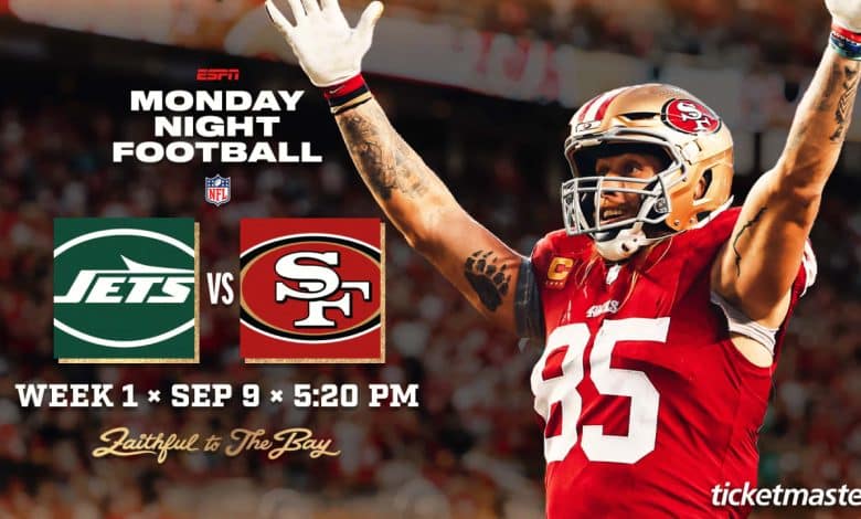 49ers Dwelling Opener Set for Week 1 vs. New York Jets on ‘MNF’