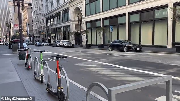 San Francisco’s enterprise hub is abandoned with eerie footage exhibiting boarded up outlets, for lease indicators and empty sidewalks after spiraling crime and homelessness drove companies out